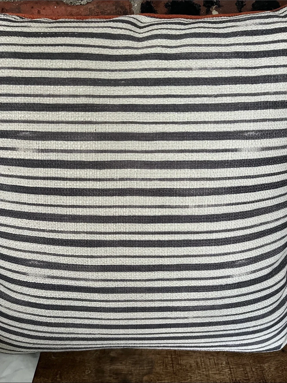 Cynthia Rowley Black and Orange Novelty Keyhole Print Pillow